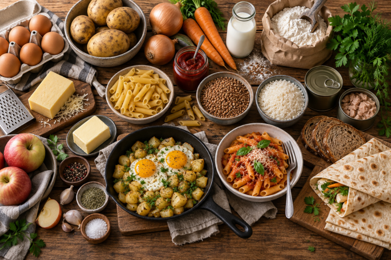 Набір продуктів, що може бути в холодильнику